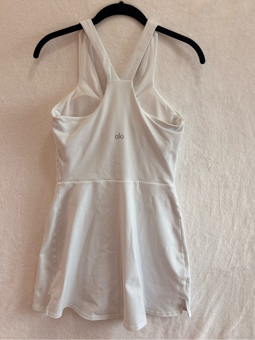 Alo Yoga White Tennis Dress Romper Built In Shorts Shelf Bra Women's Small - Picture 6 of 14